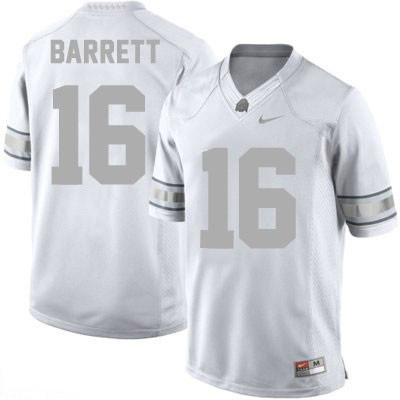 Ohio State Buckeyes Men's J.T. Barrett #16 White Authentic Nike Platinum Gray Number College NCAA Stitched Football Jersey EP19G56MC